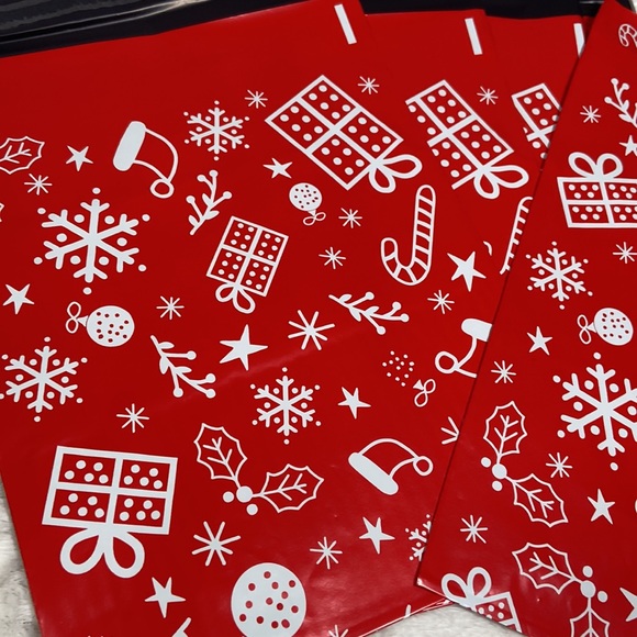 Poly Mailers Christmas Holiday Red White Mailer Shipping Envelope QTY:50 10”x13” - Picture 3 of 6